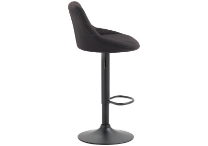 Tabouret de bar Lazio, tissu : noir/gris foncé