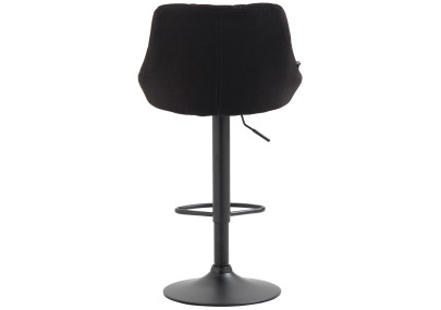 Tabouret de bar Lazio, tissu : noir/gris foncé