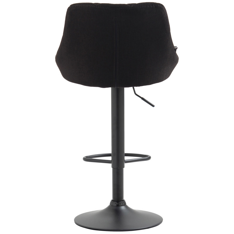 Tabouret de bar Lazio, tissu noir gris foncé