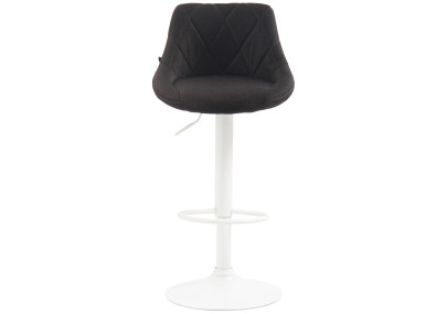 Tabouret de bar Lazio, tissu blanc/gris foncé