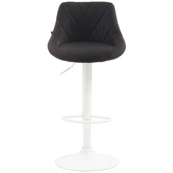 Tabouret de bar Lazio, tissu blanc gris foncé