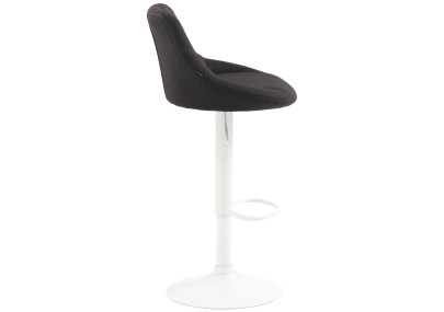 Tabouret de bar Lazio, tissu blanc/gris foncé