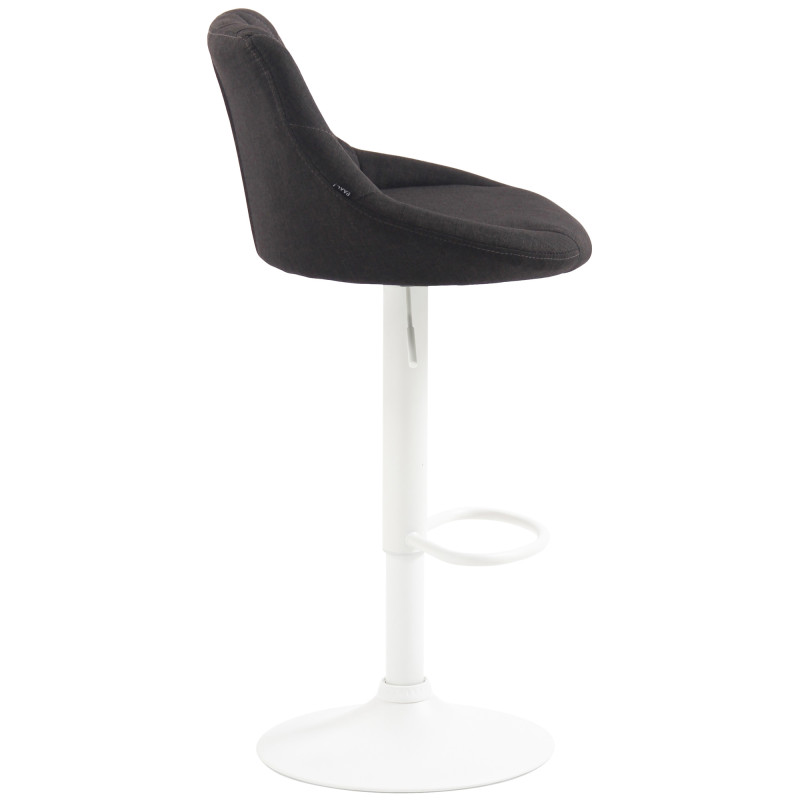 Tabouret de bar Lazio, tissu blanc gris foncé
