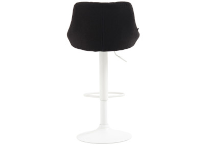 Tabouret de bar Lazio, tissu blanc/gris foncé