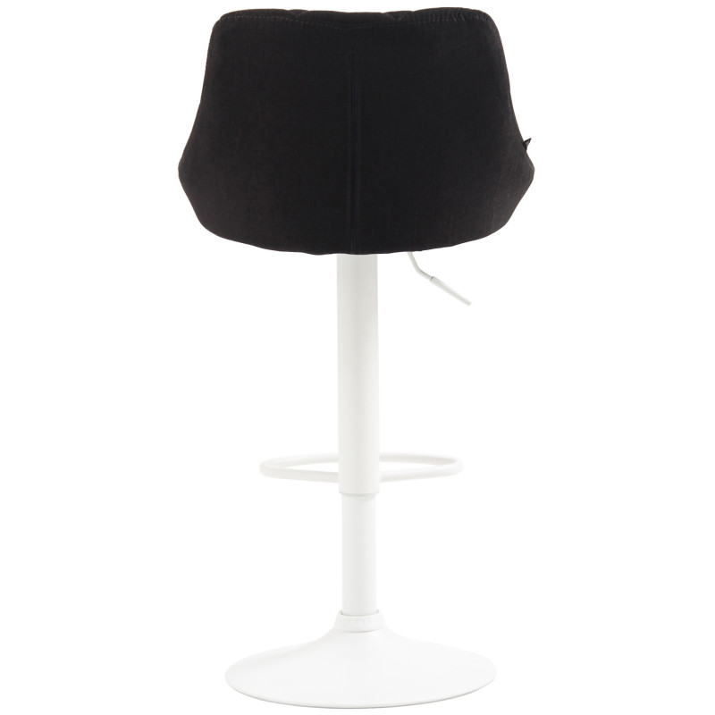 Tabouret de bar Lazio, tissu blanc gris foncé