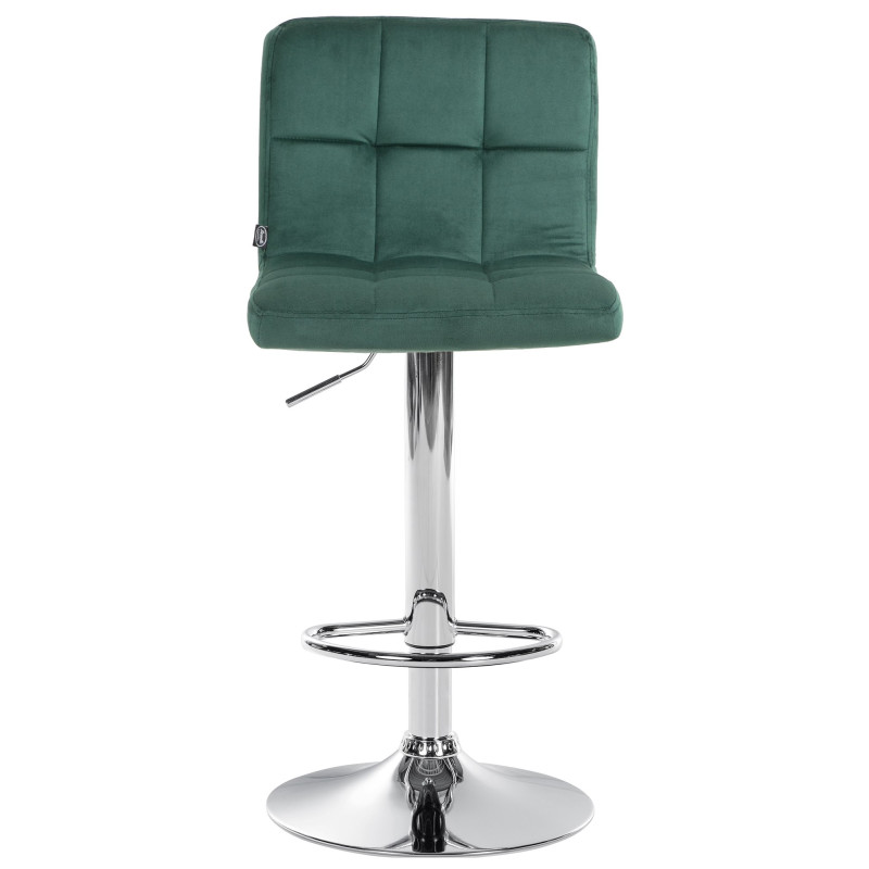 Tabouret de bar Peru, velours, chrome vert