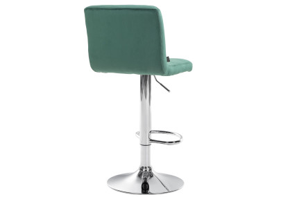 Tabouret de bar Peru, velours, chrome vert