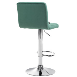 Tabouret de bar Peru, velours, chrome vert