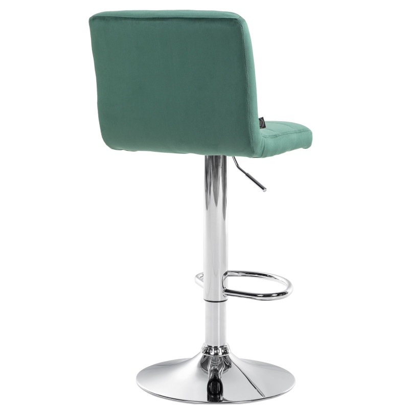 Tabouret de bar Peru, velours, chrome vert