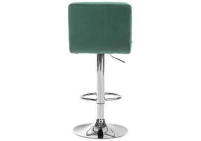 Tabouret de bar Peru, velours, chrome vert