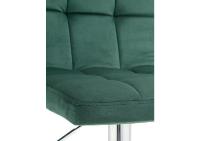 Tabouret de bar Peru, velours, chrome vert