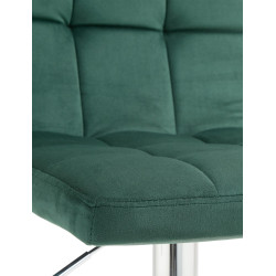 Tabouret de bar Peru, velours, chrome vert