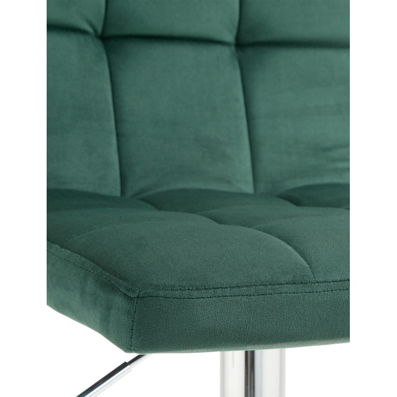 Tabouret de bar Peru, velours, chrome vert