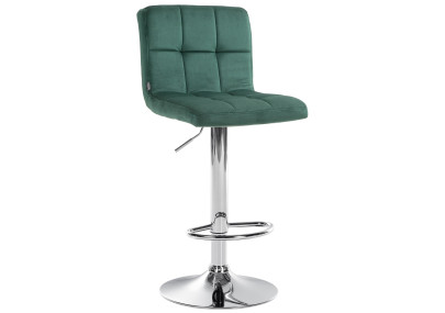 Tabouret de bar Peru, velours, chrome vert