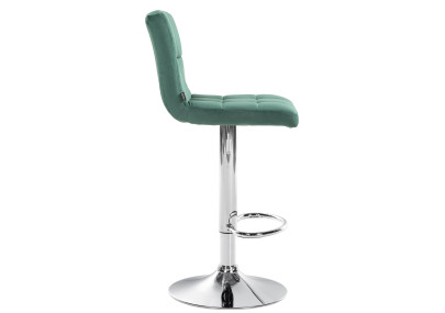 Tabouret de bar Peru, velours, chrome, vert