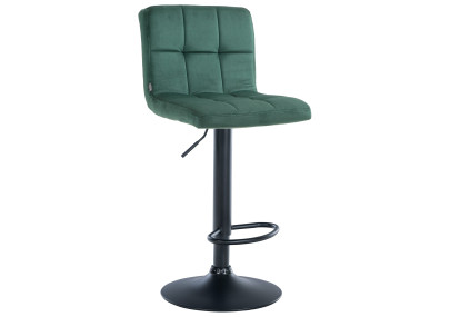 Tabouret de bar Pérou, velours noir vert