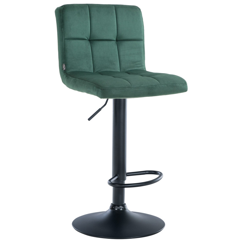 Tabouret de bar Pérou, velours noir vert