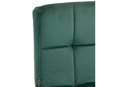 Tabouret de bar Peru, velours, noir/vert