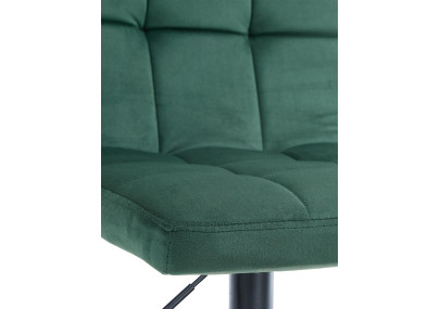 Tabouret de bar Pérou, velours noir vert