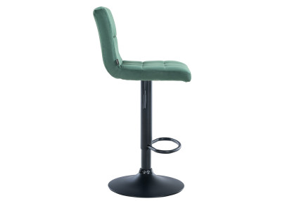 Tabouret de bar Peru, velours, noir/vert