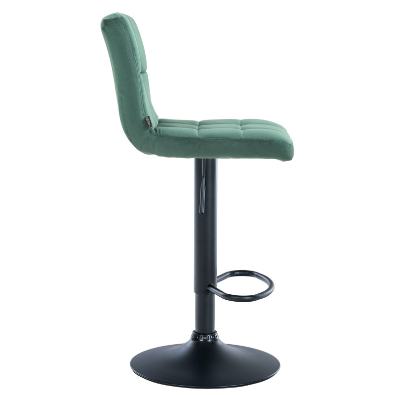 Tabouret de bar Pérou, velours noir vert