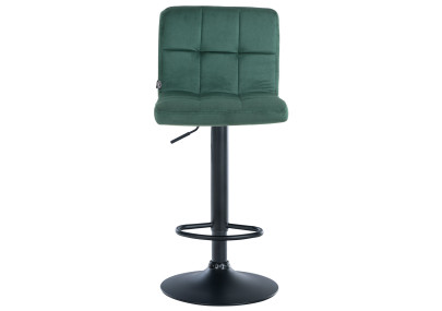 Tabouret de bar Pérou, velours noir vert