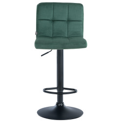 Tabouret de bar Pérou, velours noir vert