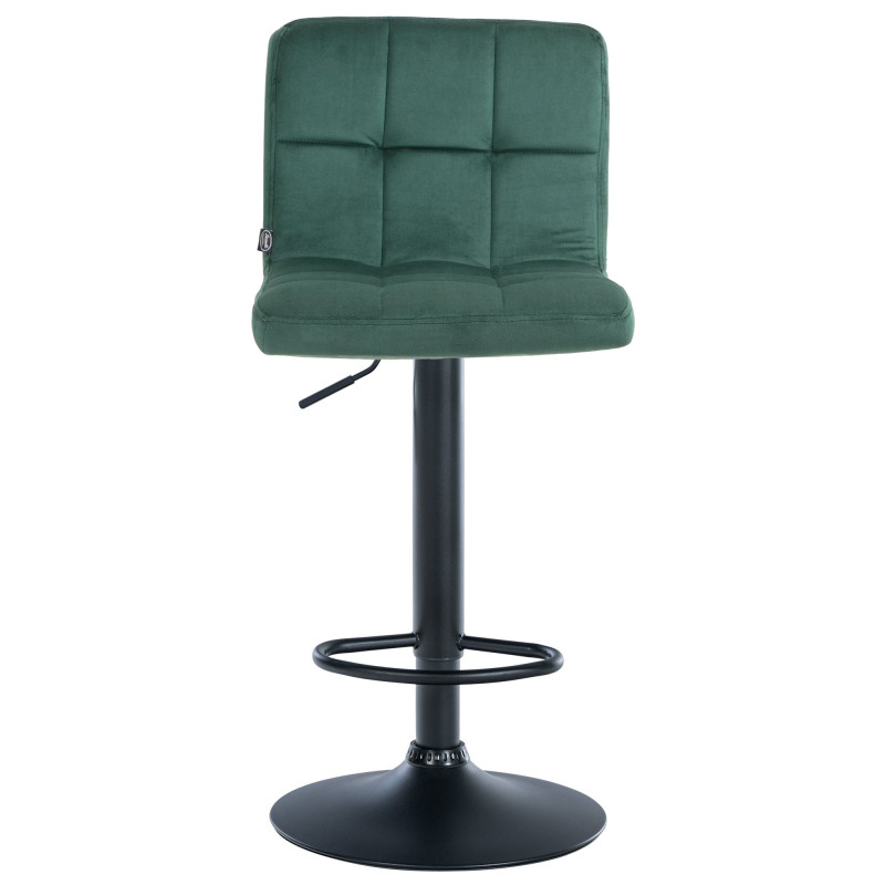 Tabouret de bar Pérou, velours noir vert