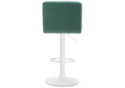 Tabouret de bar Peru, velours, blanc/vert