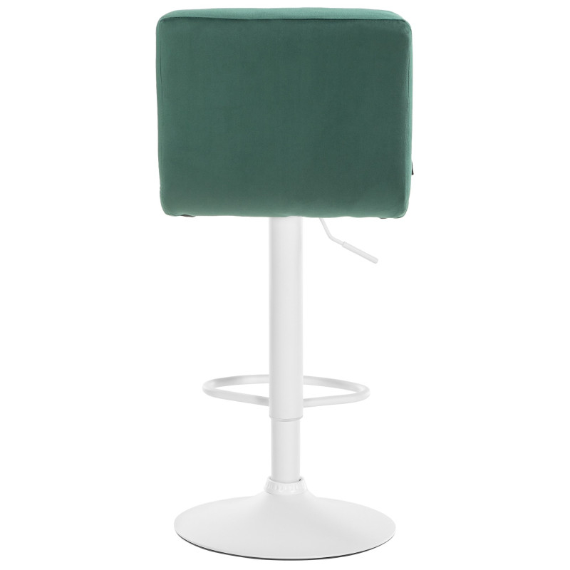 Tabouret de bar en velours blanc du Pérou vert