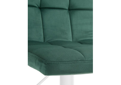 Tabouret de bar Peru, velours, blanc/vert