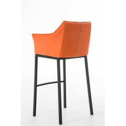 Tabouret de bar Damaso B avec piètement à 4 pieds orange