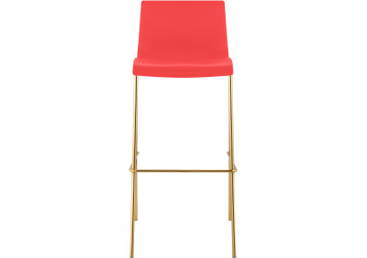 Lot de 2 tabourets de bar Hoover, en plastique, à 4 pieds, dorés rouge