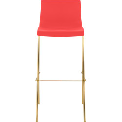Lot de 2 tabourets de bar Hoover, en plastique, à 4 pieds, dorés rouge