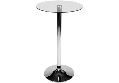 Table ronde en verre, 105 cm, verre transparent