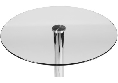 Table ronde en verre, 105 cm, verre transparent
