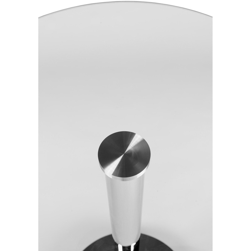 Table ronde en verre, 105 cm, verre transparent