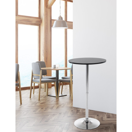 Tabela de bar redonda preta