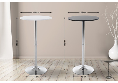 table de bar ronde noire