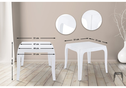 Table d'appoint Queen, blanc brillant