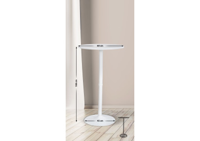 Table ronde haute, blanche/blanche