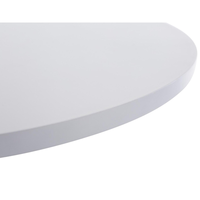 Coppia di tavolini rotondi con gambe, bianco opaco