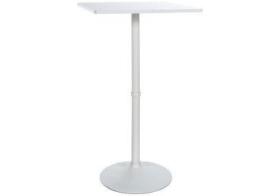 Table carrée haute, blanche/blanche