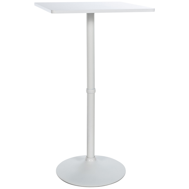 Table carrée haute, blanche/blanche