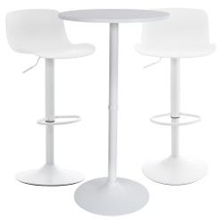 Ensemble de 2 tables de bar blanches Medora
