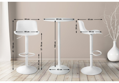 Ensemble de 2 tables de bar blanches Medora