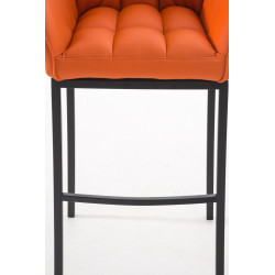 Tabouret de bar Damaso B avec piètement à 4 pieds orange
