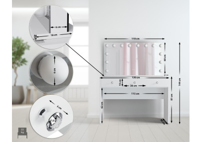 Coiffeuse blanche Nettie