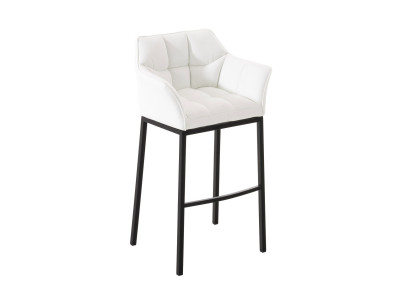 Tabouret de bar Damaso B avec structure à 4 pieds blanc