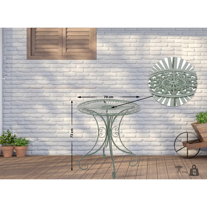 Mesa Hari, verde antiguo